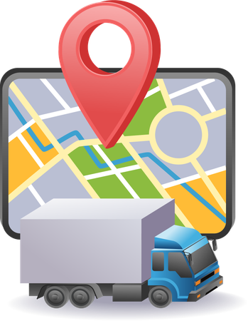 Delivery map application  Illustration