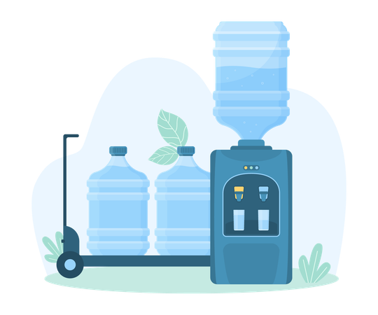 Delivery Of Clean Water For Office Cooler  Illustration