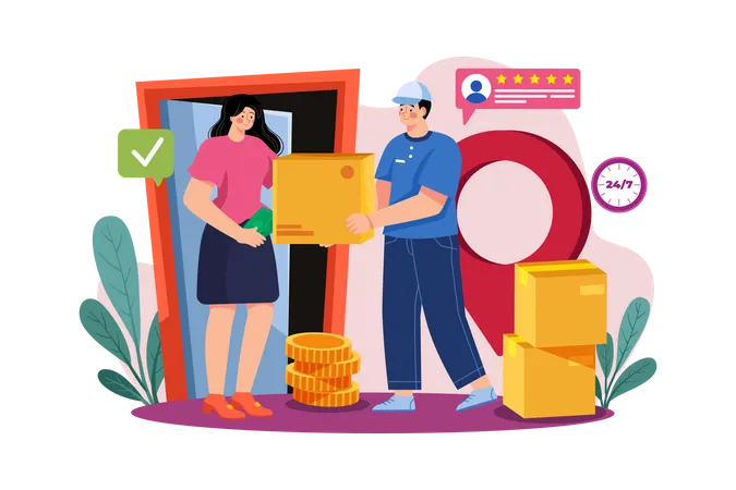 Delivery of product Illustration