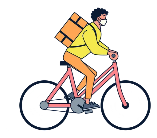 Delivery on bicycle Illustration