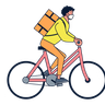 delivery on bicycle illustration svg