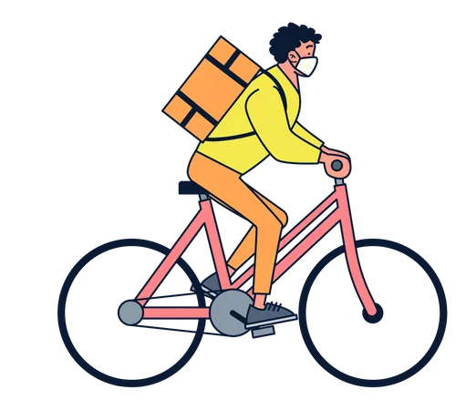 Delivery on bicycle  Illustration