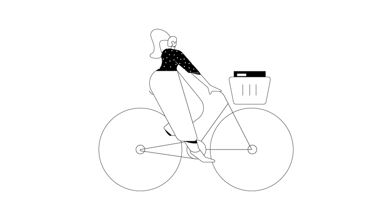 Delivery On Cycle Illustration