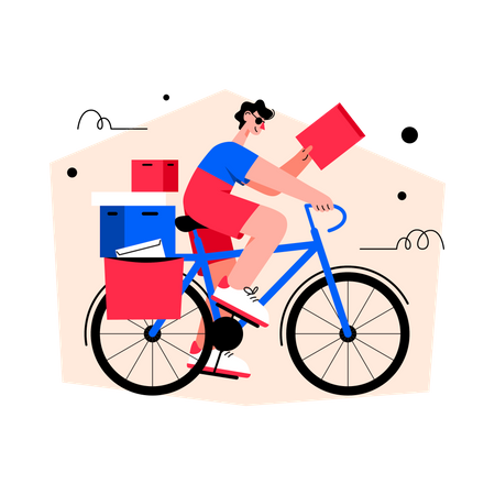 Delivery on Cycle Illustration
