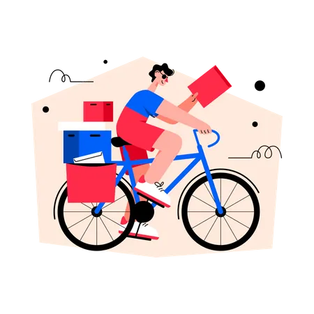 Delivery on Cycle  Illustration