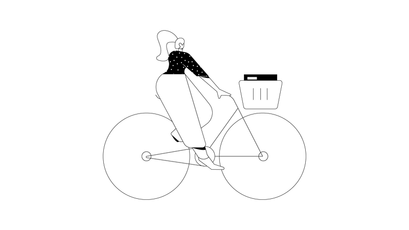 Delivery On Cycle  Illustration