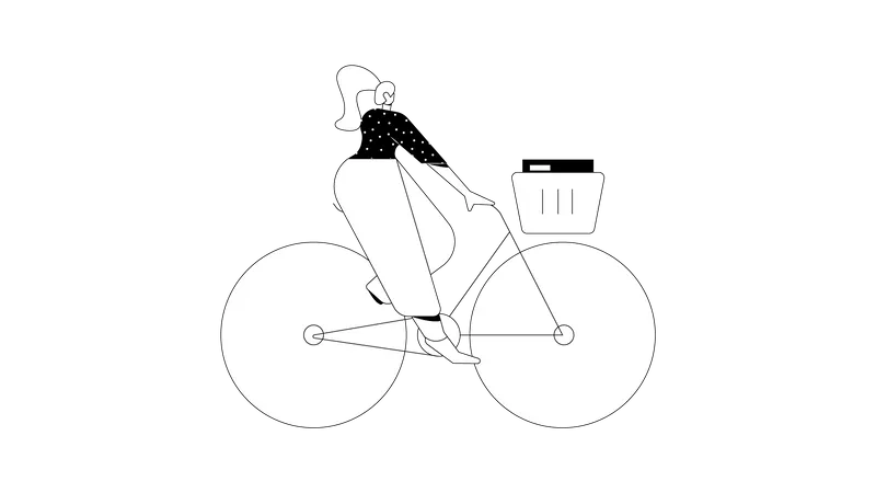 Delivery On Cycle  Illustration