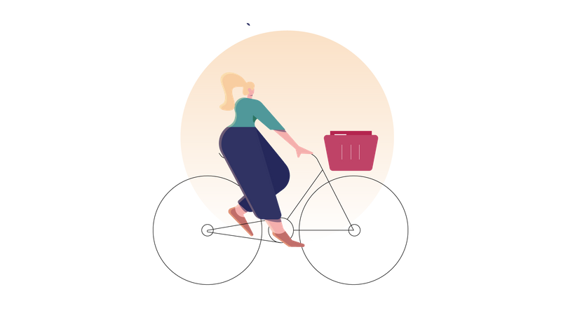 Delivery On Cycle  Illustration