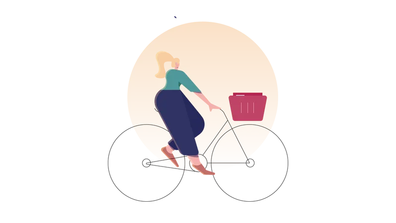 Delivery On Cycle  Illustration