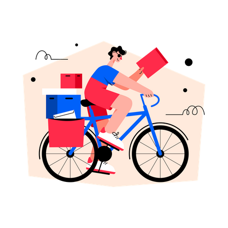 Delivery on Cycle  Illustration