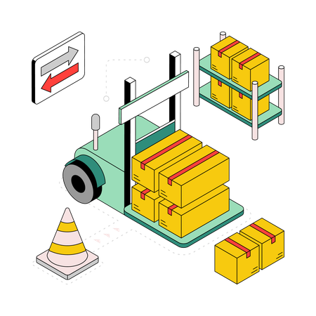Delivery On Pushcart  Illustration