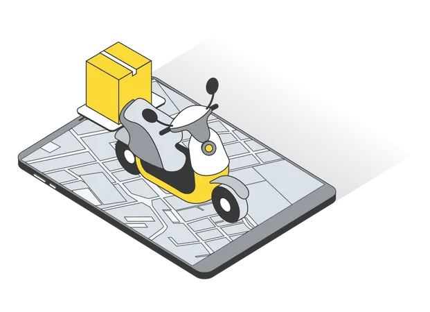 Delivery On scooter  Illustration