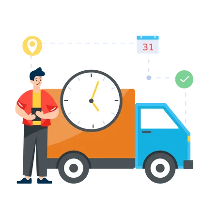 Delivery On Time  Illustration