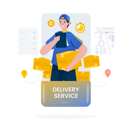 Delivery Service Package Checklist Illustration Design Illustration