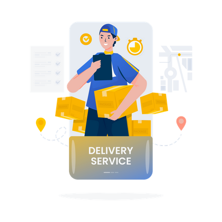 Delivery package checklist  Illustration