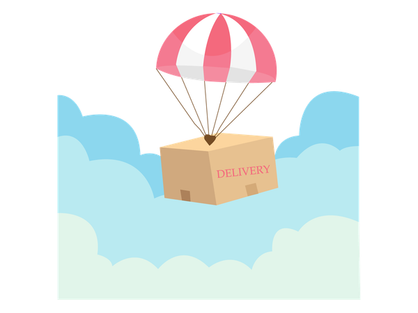 Delivery Parcel by air  Illustration