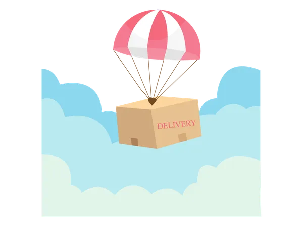 Delivery Parcel by air  Illustration