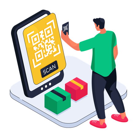 Delivery Payment Qrcode  Illustration