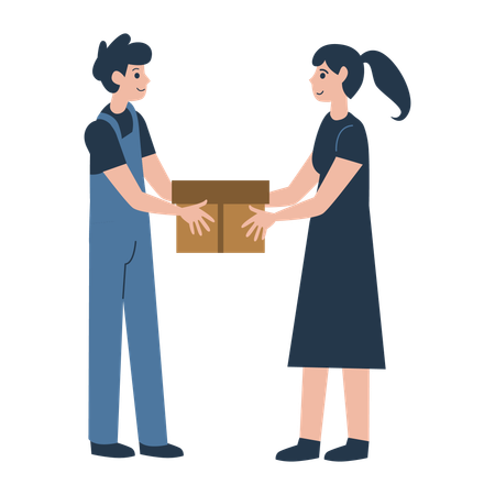 Delivery Person Delivering Package  Illustration