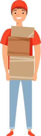 Delivery person delivering parcel  Illustration