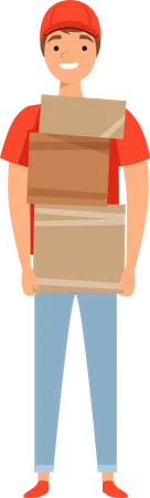 Delivery person delivering parcel  Illustration