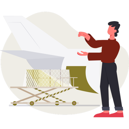 Delivery person in warehouse  Illustration