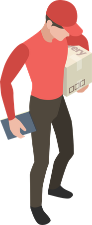 Delivery person with package  Illustration