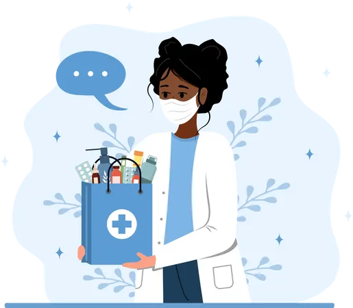 Delivery pharmacy service Illustration