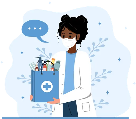 Delivery pharmacy service  Illustration