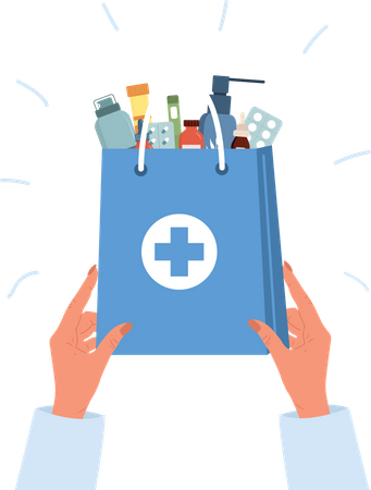 Delivery pharmacy service  Illustration