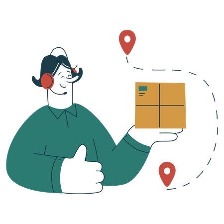 Delivery process customer care agent  Illustration