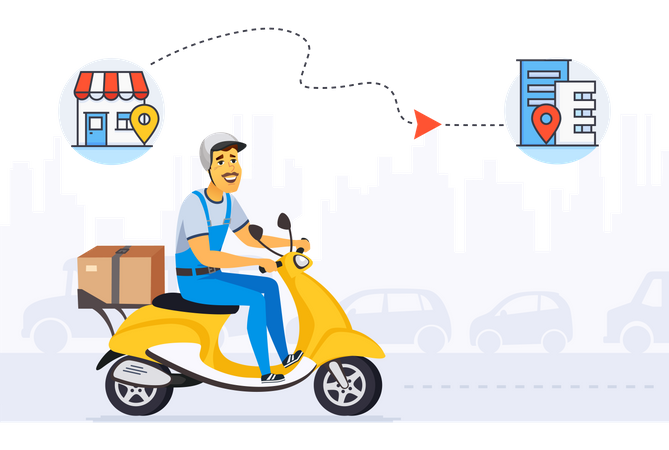 Delivery route Illustration