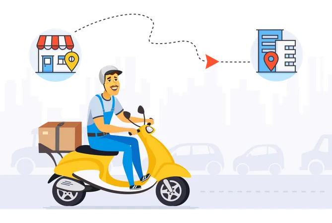 Delivery route Illustration