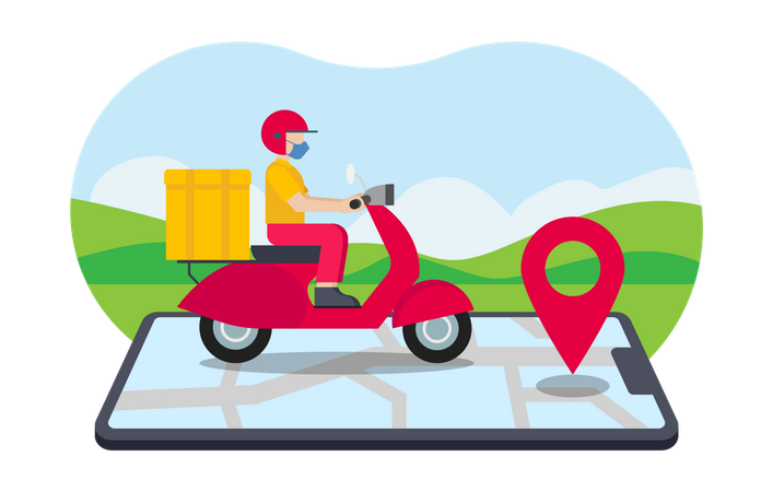 Delivery route  Illustration