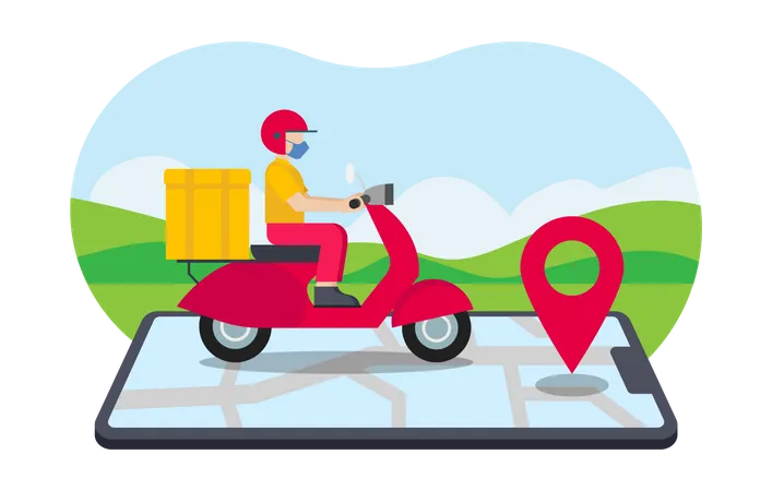 Delivery route  Illustration