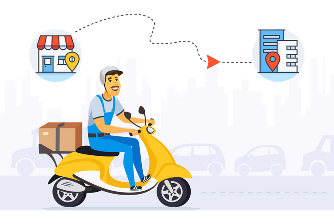 Delivery route  Illustration