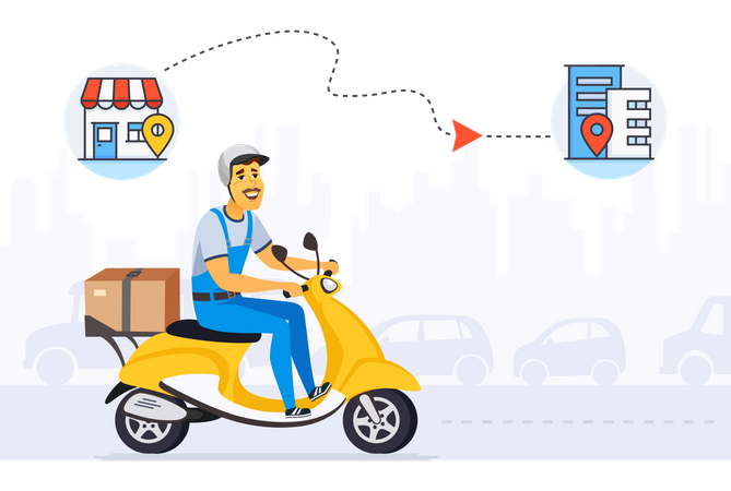 Delivery route  Illustration