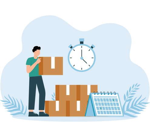 Delivery Schedule reminder set by employee  Illustration