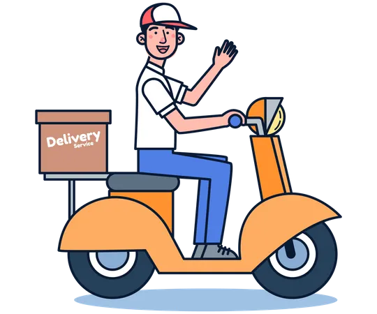 Delivery Scooter Illustration