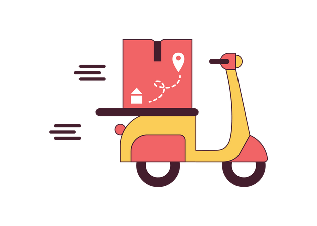 Delivery Scooter Illustration