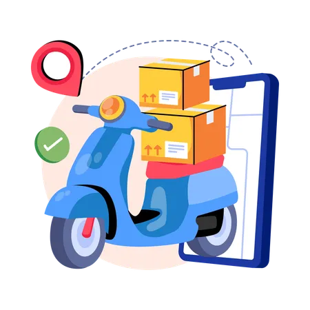 Delivery Scooter  Illustration