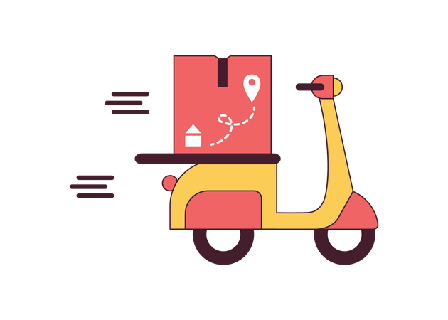 Delivery Scooter  Illustration