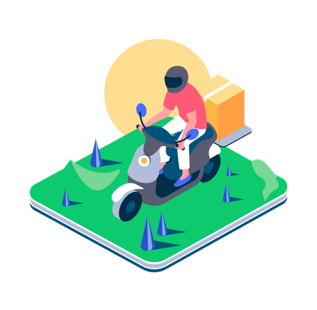 Delivery scooter service Illustration