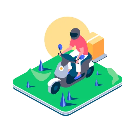 Delivery scooter service  イラスト