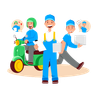 courier delivery executive illustrations