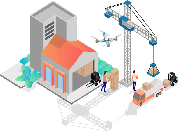 Delivery Service Management  Illustration