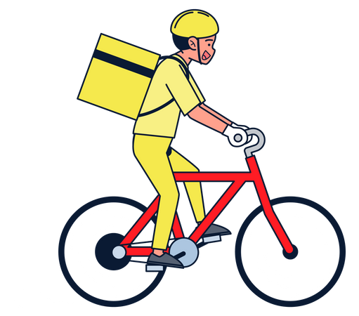 Delivery service on bicycle  Illustration