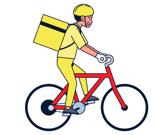 Delivery service on bicycle  Illustration