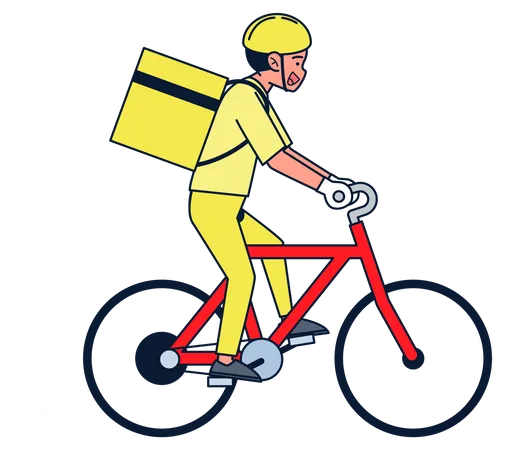 Delivery service on bicycle  Illustration