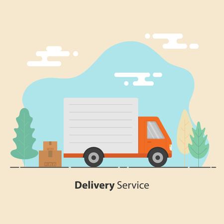 Delivery Service Truck Illustration